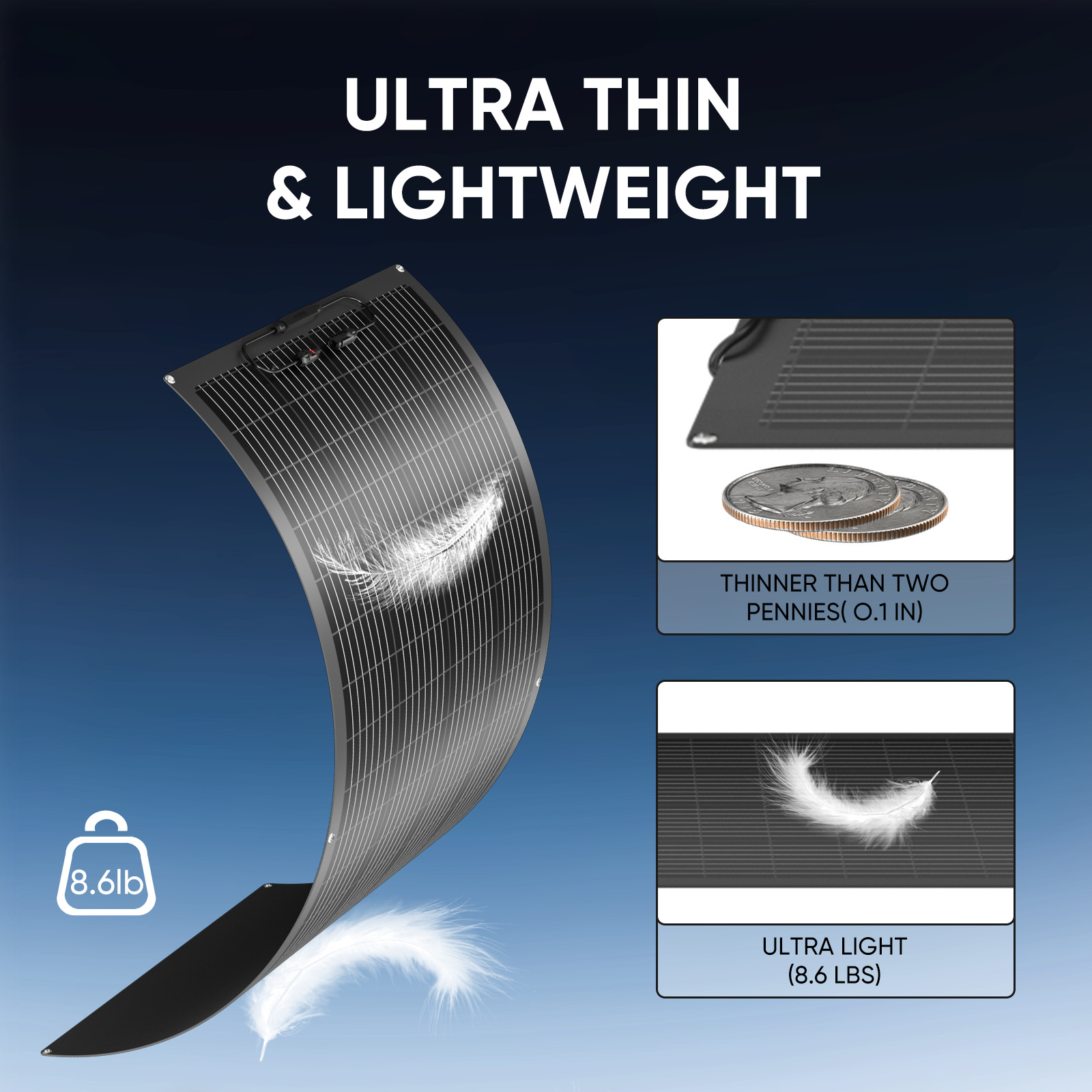 600W Flexible Solar Panel Mono 12V Portable Power Camping Home RV Battery Charge