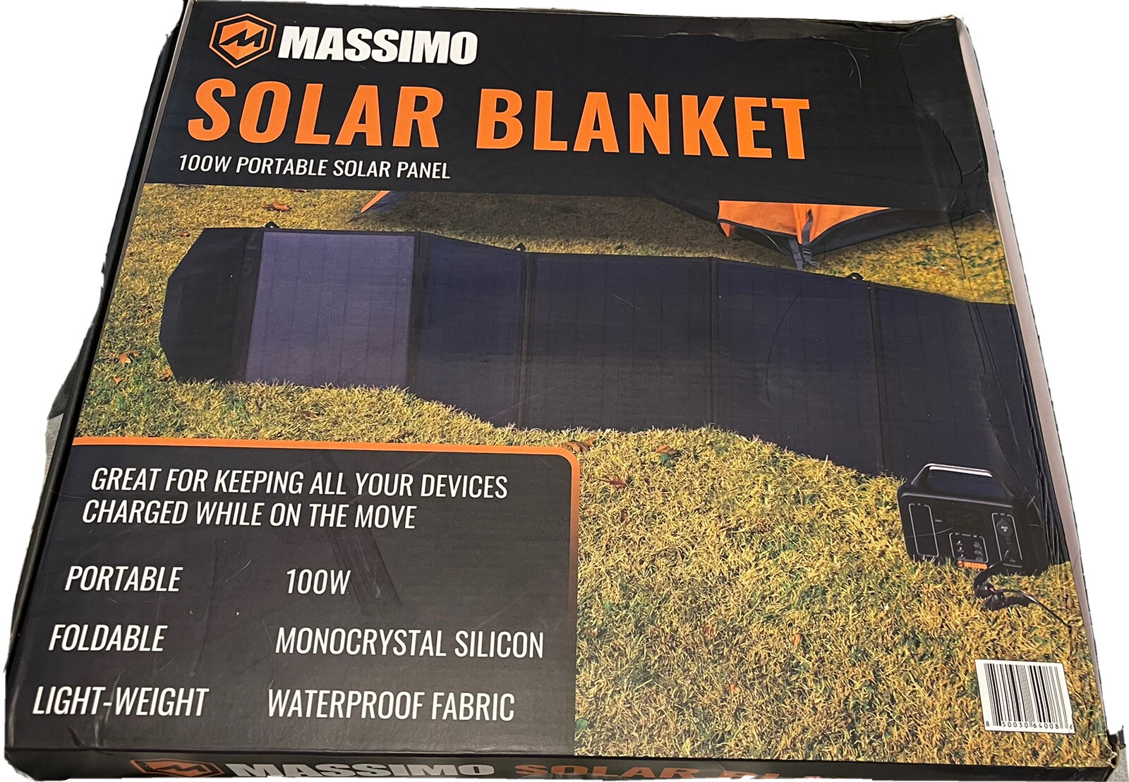 NEW Massimo 100W 18V Solar Panel,Charger w/10 DC Adaptor Powerstation Camping