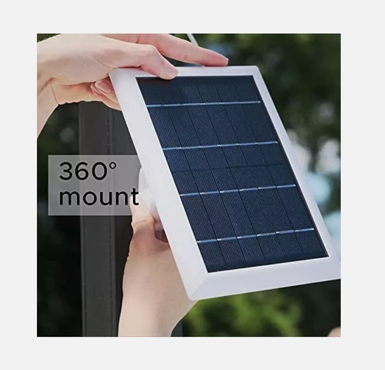 Wasserstein Solar Panel Compatible with Wyze Cam Outdoor – White