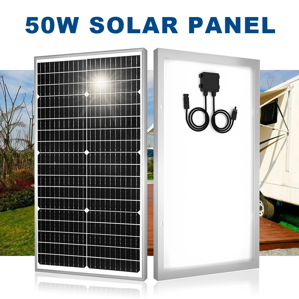 50W Solar Panel Monocrystalline Glass Photovoltaic Module for Balcony RV Camping