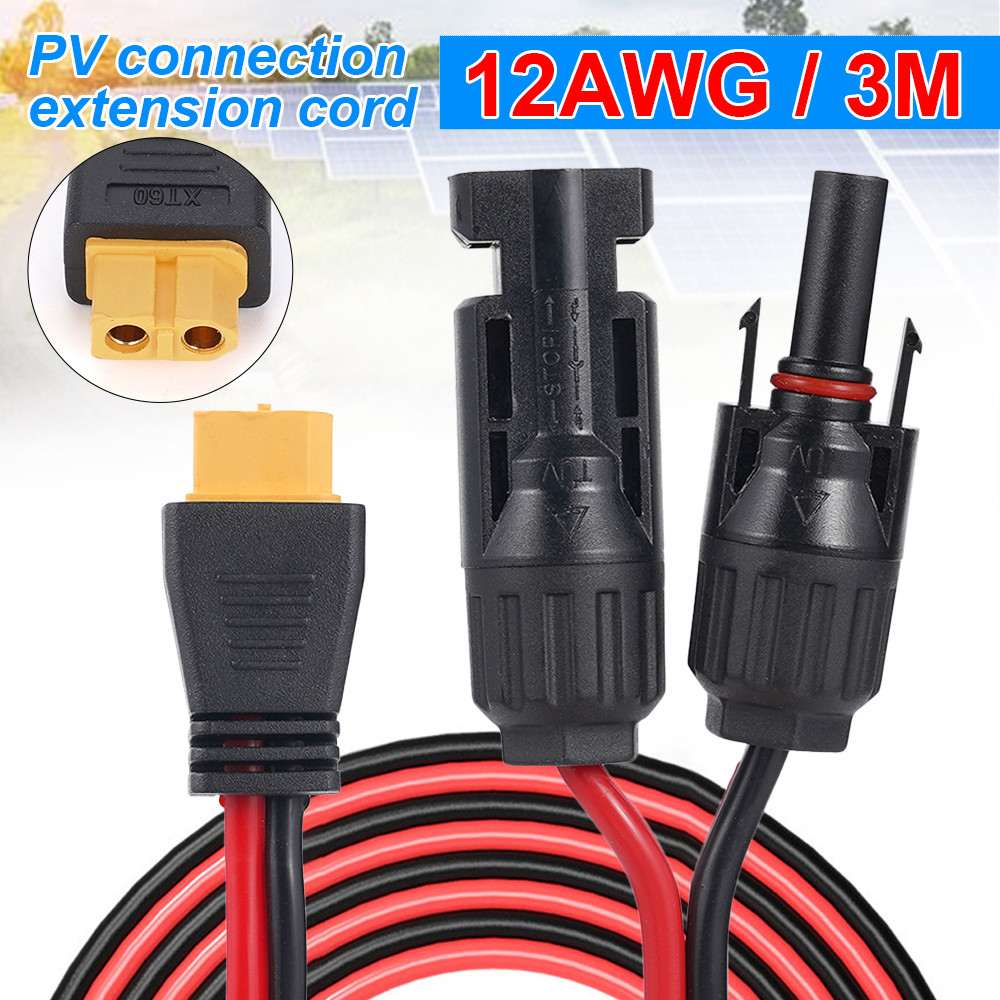 10 Ft XT60 Female to Solar Connector Extension Cable Wire for Solar Generator