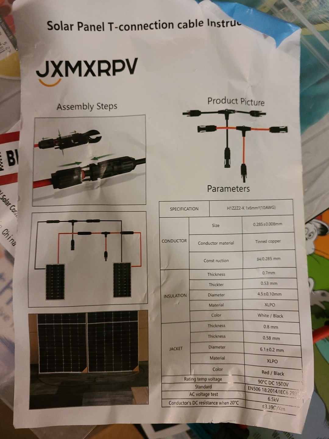 2 Pairs Solar Connectors, Y Branch Parallel Adapter (M/FF, F/MM)