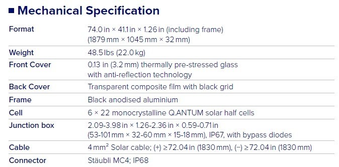 23 NEW Hanwha QCELLS Q.Peak Duo BLK ML-G10+/t 400 Bi-Facial 400 watts, 41.1″x74″