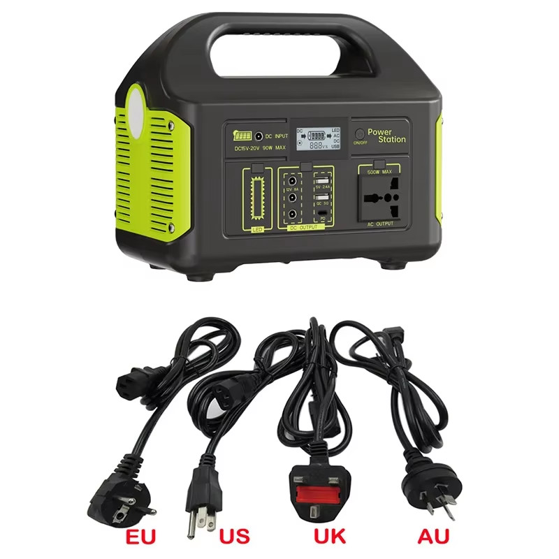 Portable Power Station 500W Solar Generator LiFePo4 Battery Camping Power Bank 3