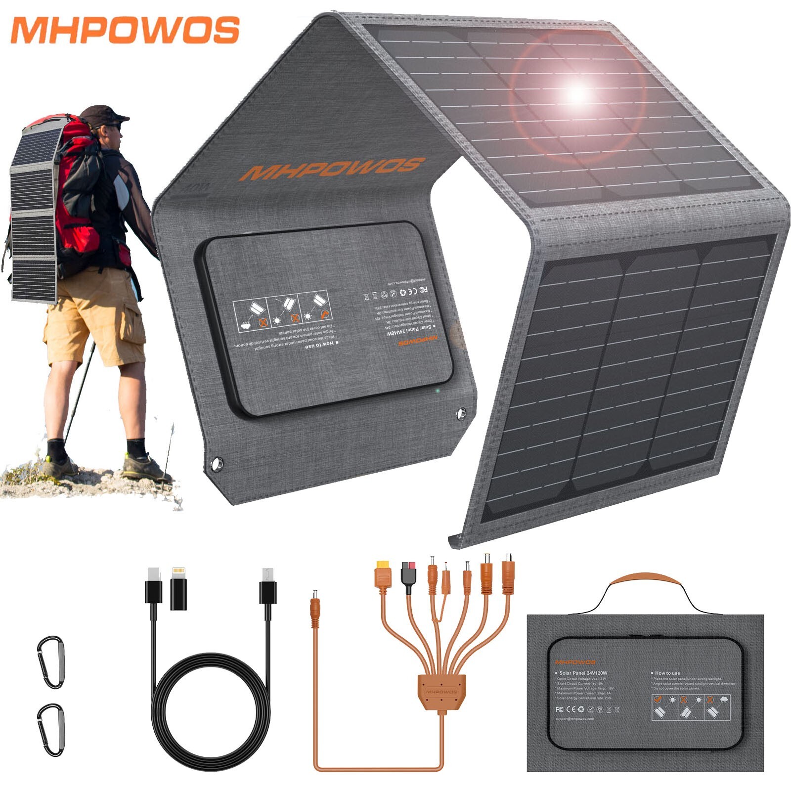 Portable Solar Panel Kit 40 80 120 Watt Foldable for Power Stations Refurbished