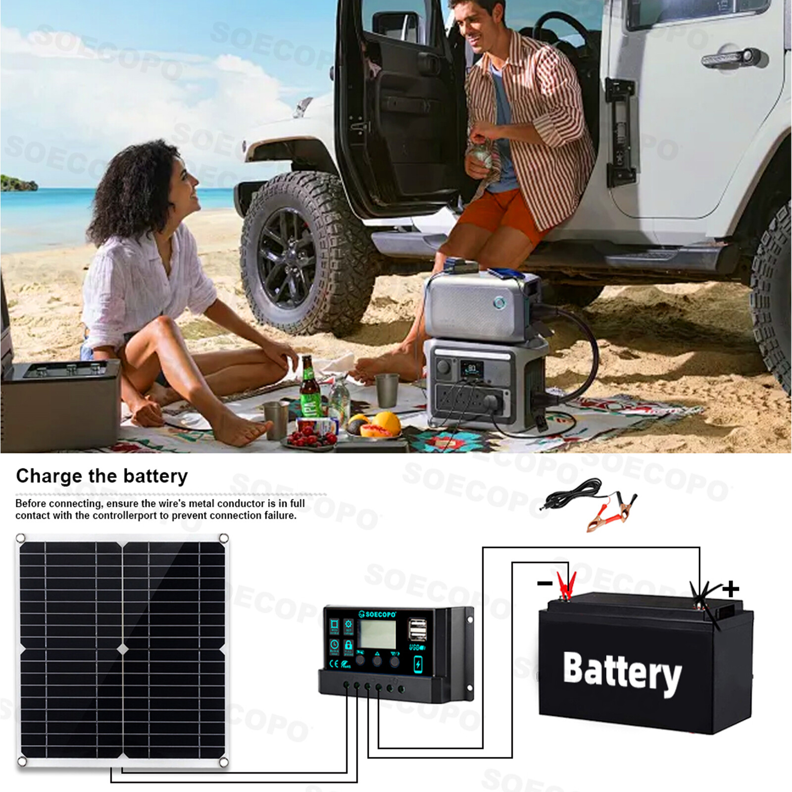 6000W Solar Power System 100A MPPT Controller 300W Panel 12V to 110V/220V