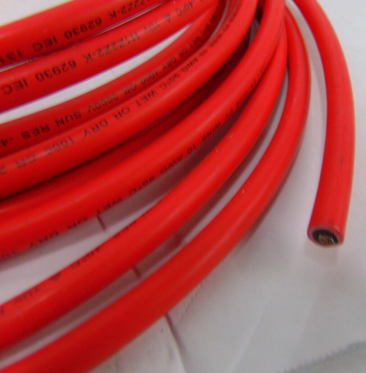 10 AWG Red Solar Panel Extension Cable Silicone Flexible Wire with 1 connector