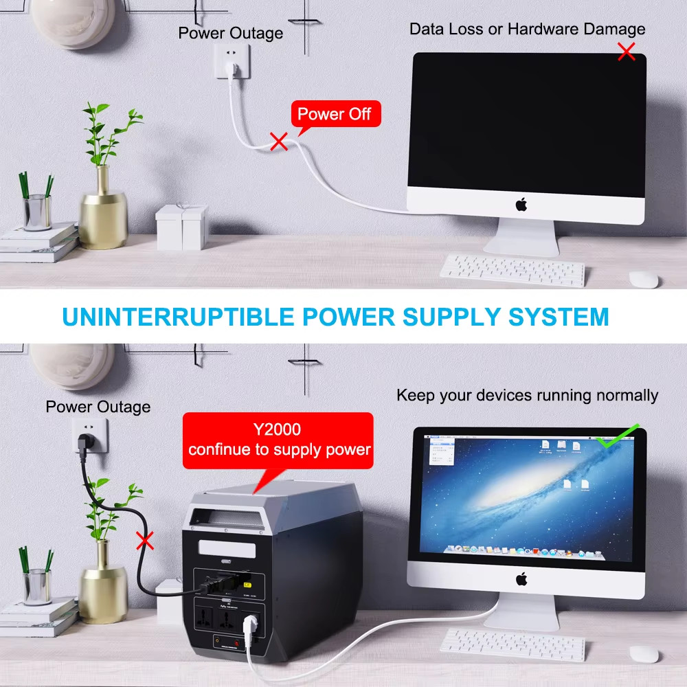 640000mAh 2000Wh 2000W LiFePO4 Battery 1200W/1000W Portable Power Station Genera