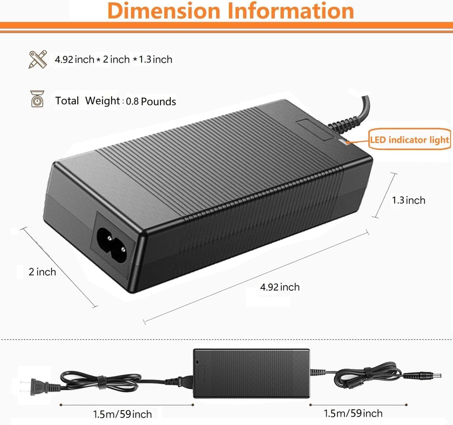 for Jackery 160/240/290 Charger,65W AC Adapter for Jackery Explorer 160/240/2…