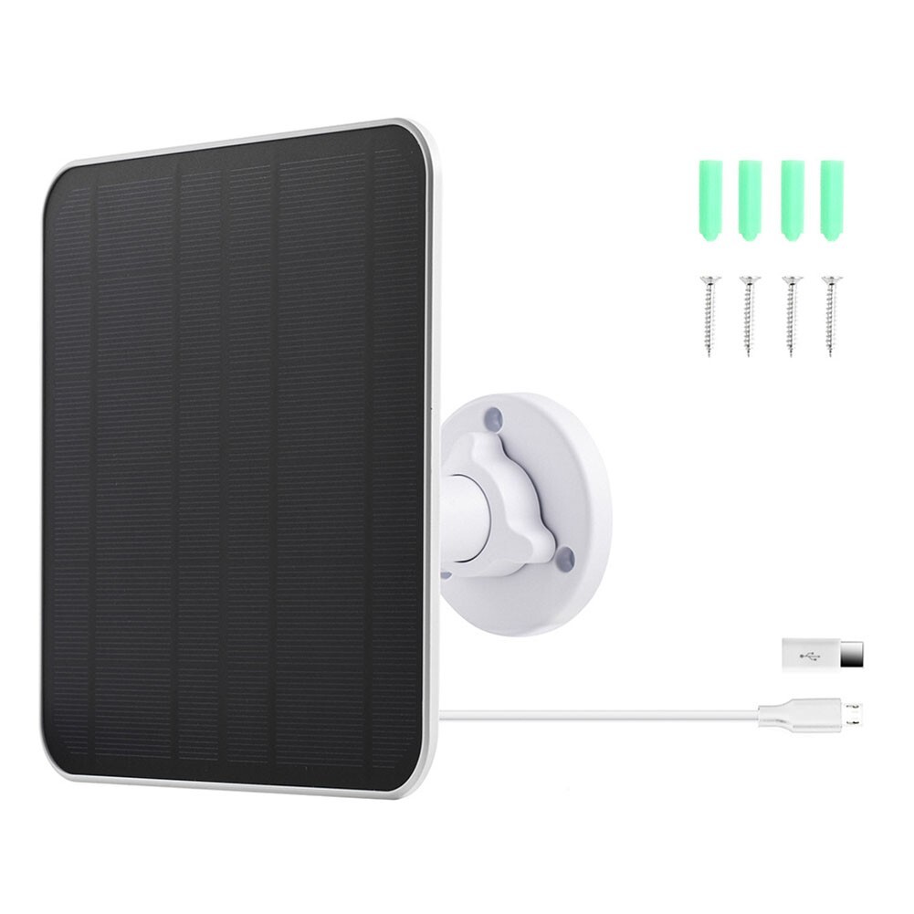 5W Solar Panel Charger For-Ring Video Doorbell 4/3/2 Solar Charger W/Power Cable