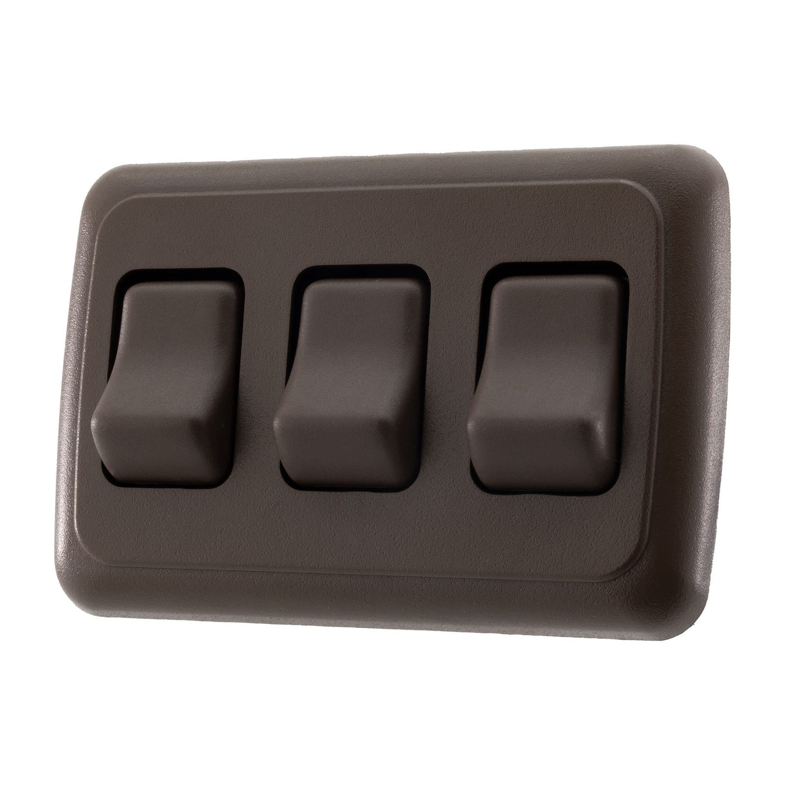 Triple SPST On-Off Switch with Bezel, 12-Volt, for RV, Trailer, Camper (Brown)