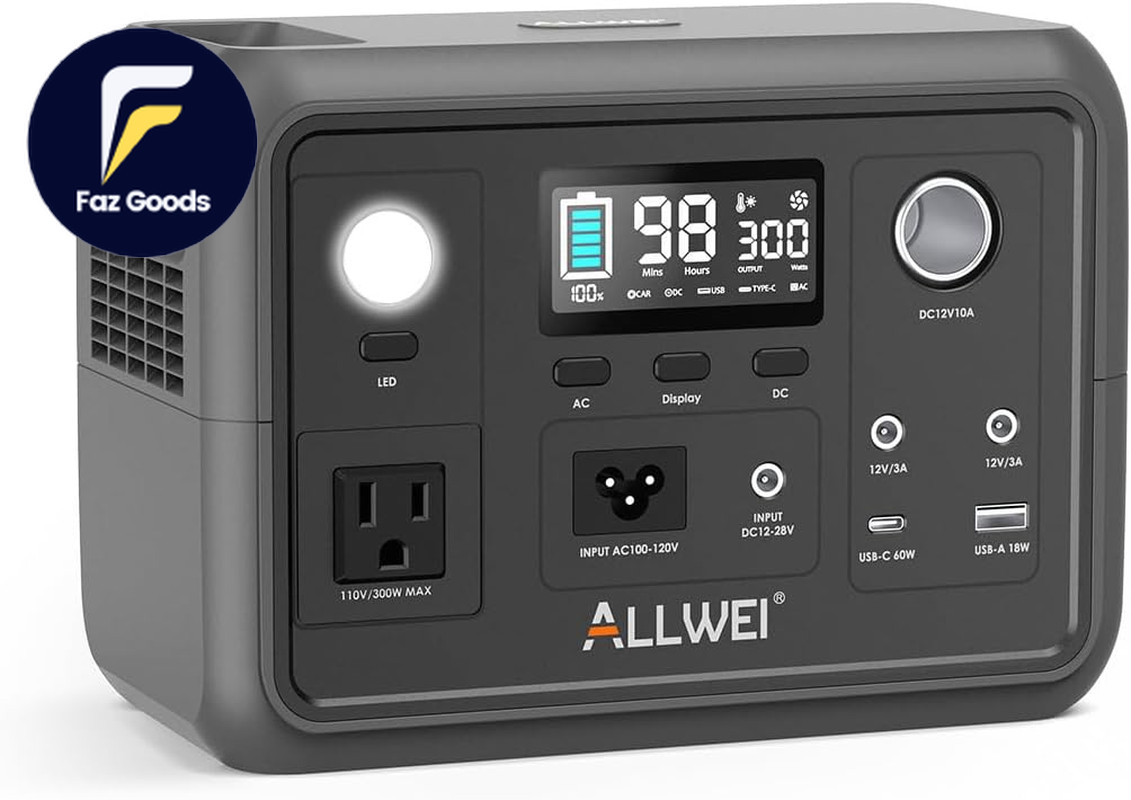 Portable Power Station 300W Peak 600W Upgraded 256Wh Lifepo4 Battery