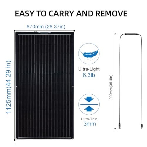 Flexible 300W Solar Panel Kit 2x150W Monocrystalline for RV Boat Van Cabin