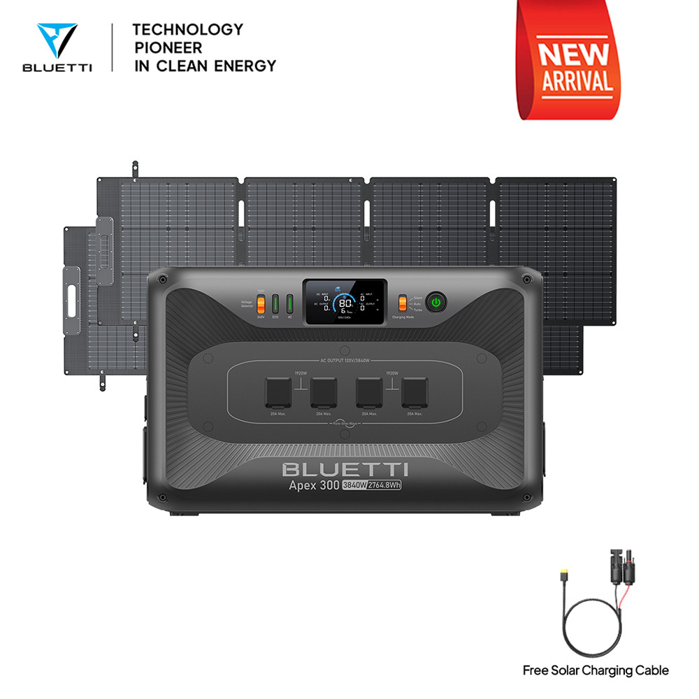 BLUETTI Apex 300 3840W 2764.8Wh +200W/350W Optional Solar Panels for Trip/Backup