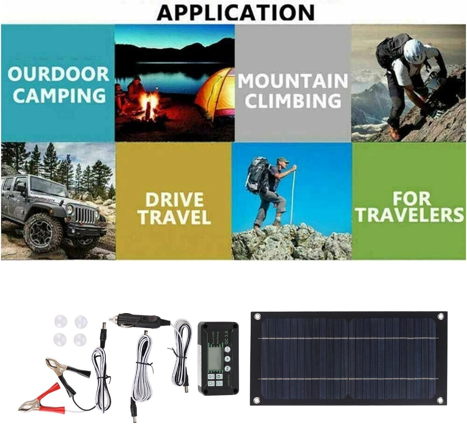 High-Efficiency 600W Solar Panel Charger with 100A Controller for Adventure