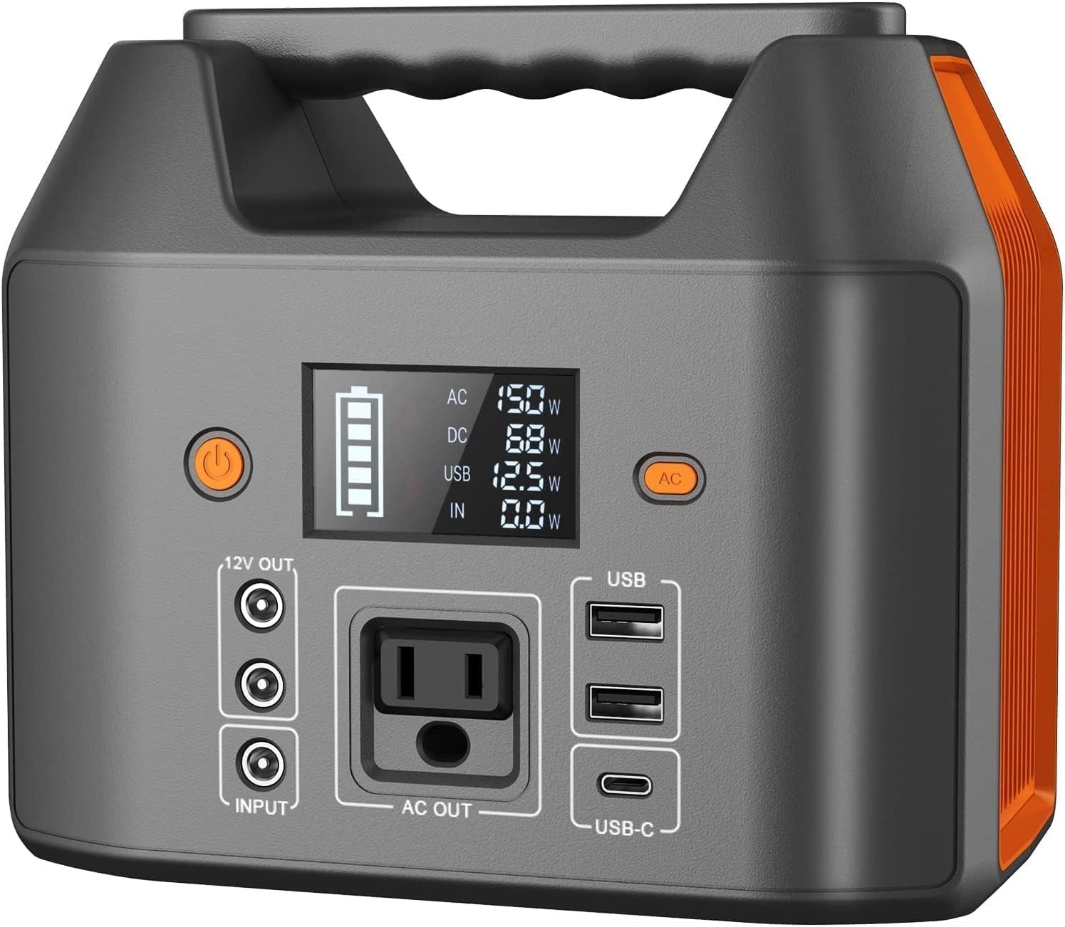 Portable Power Station 150W 155Wh Solar Generator 110V 42000mAh Power Bank, AC O