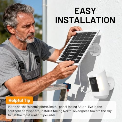 7W Solar Panel for Ring,Solar Charger Works for Ring, 3 Non-integrated Design