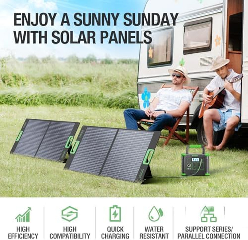 100W Portable Solar Panel, 23.5% High Efficiency ETFE Foldable Solar Charger for