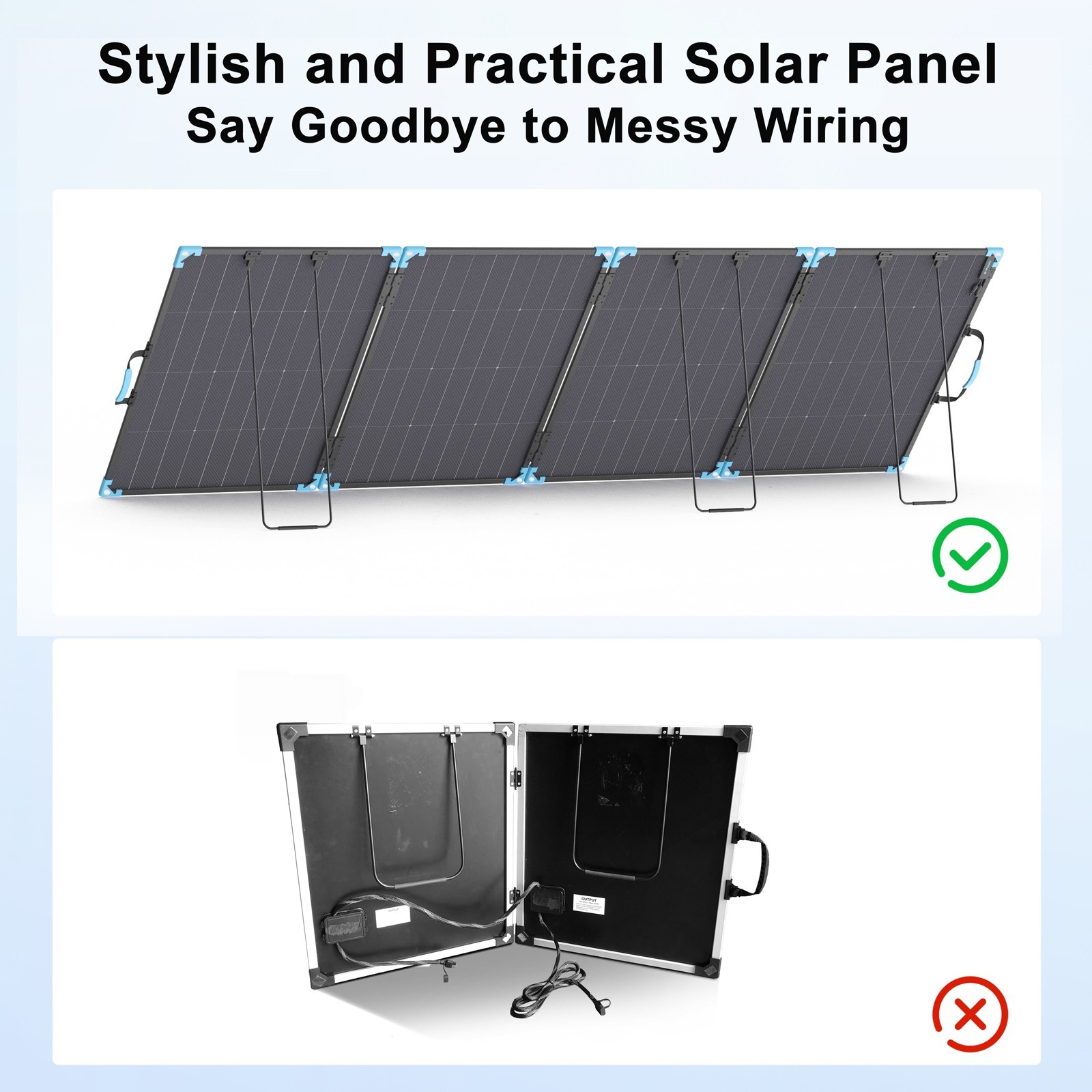 E-POWO Folding Bifacial Solar Panel 400W 220W 110W for Ecoflow DELTA 3 Classic