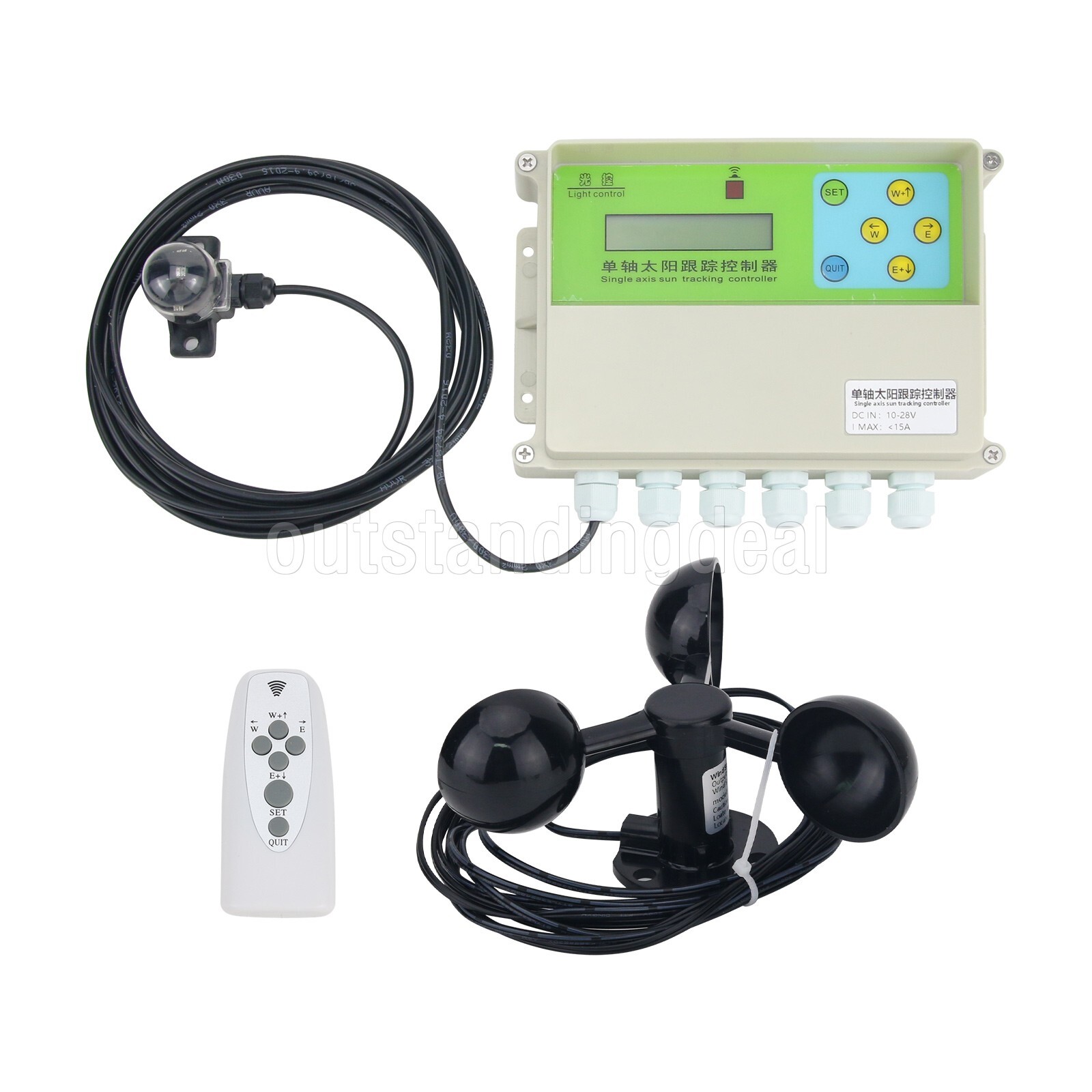 XMYC-1 Single Axis Solar Tracker Controller +Wind Speed Sensor + Remote Control/