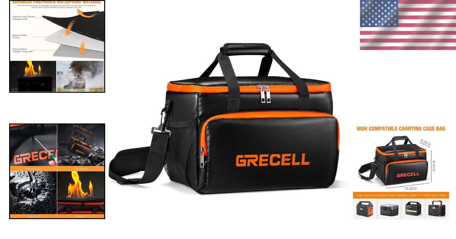 Fireproof Carrying Case Bag Compatible with Jackery Explorer240/300/160/500/A…