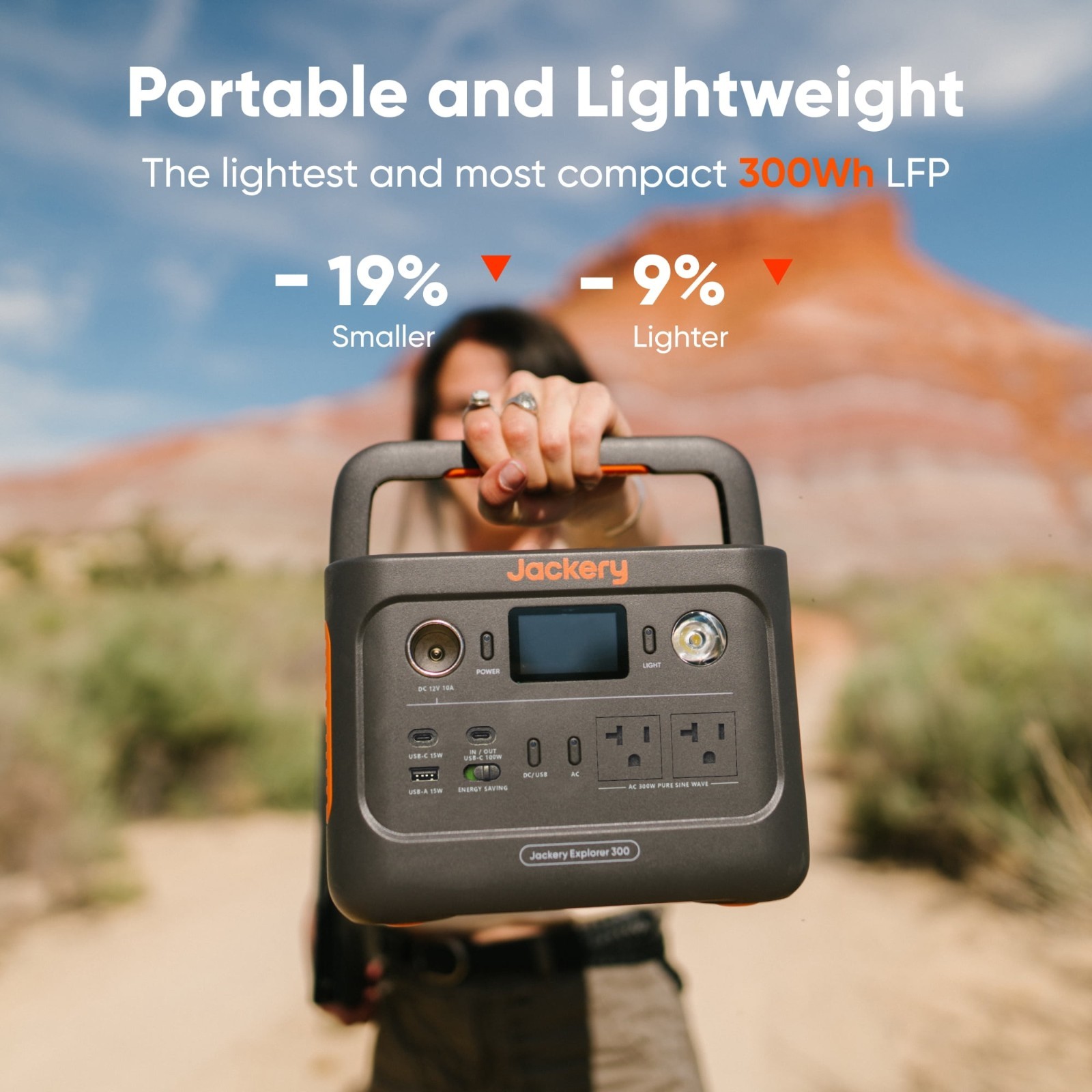 Portable Power Station 300W 288Wh Solar Generator Dual USB-C AC Outlets Battery
