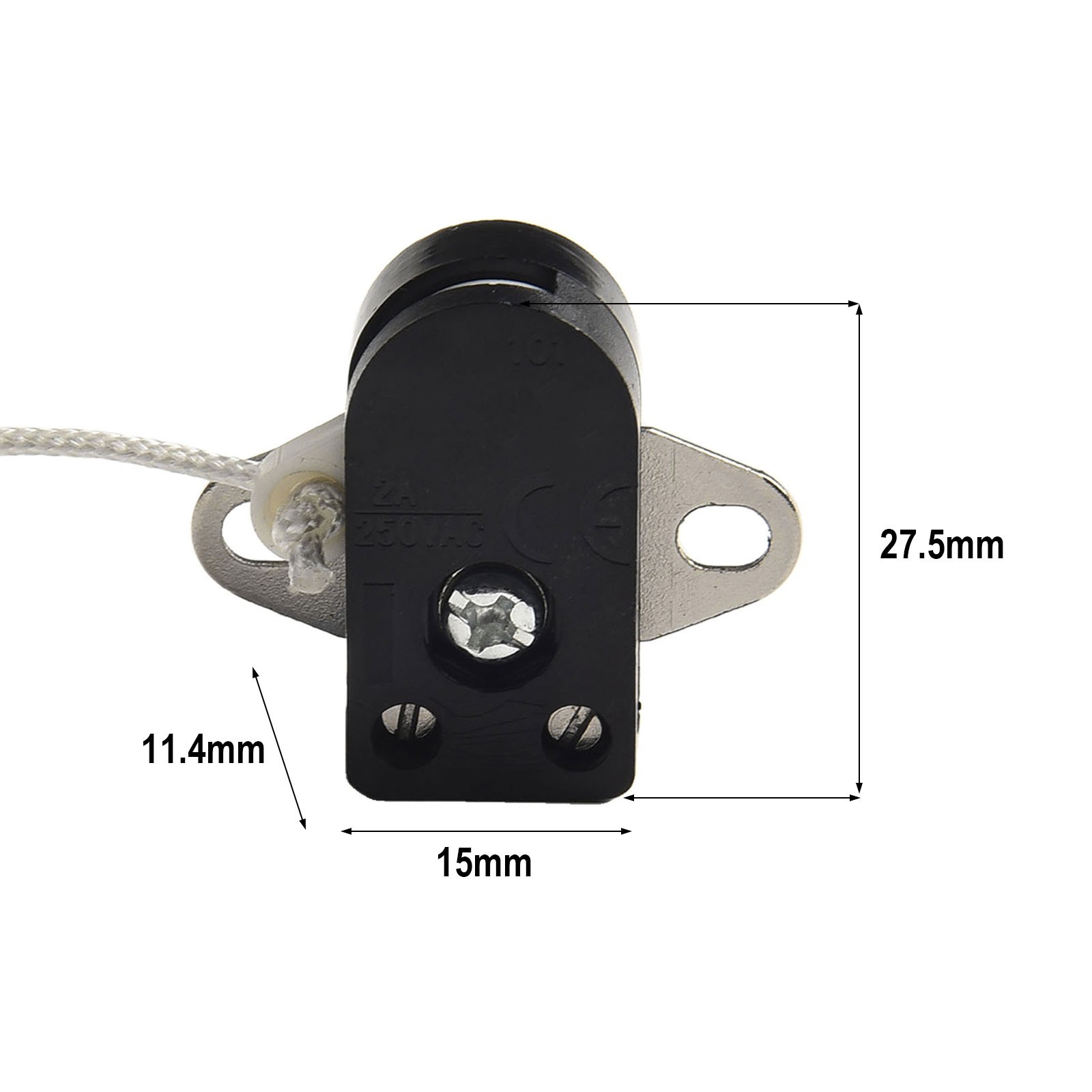 250V Voltage Wall Light Switch Pull Cord Switch Rotating Pull Switch 2A Current
