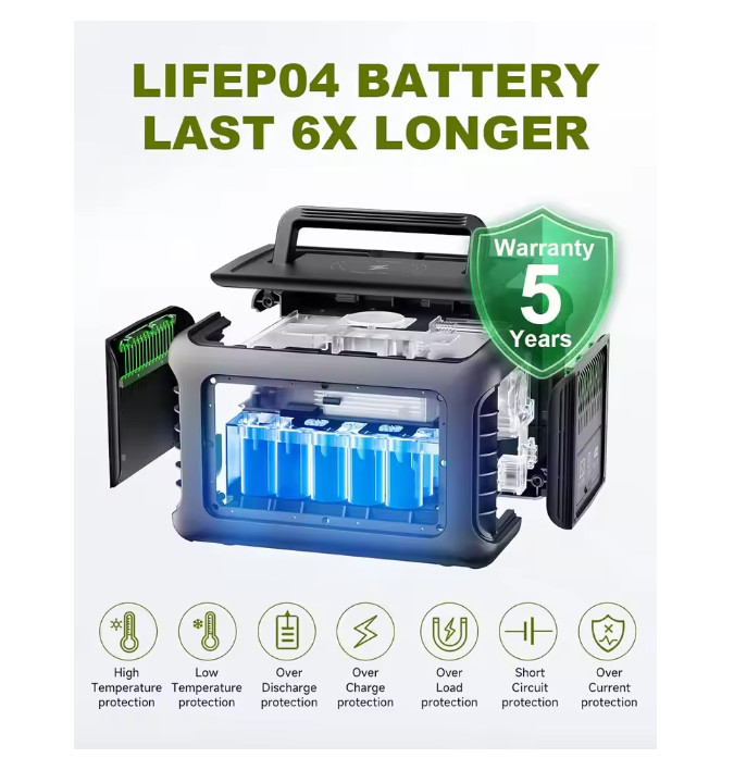 ALLPOWERS Portable Power Station R600, 299Wh LiFeP04 Battery with 2x 600W AC