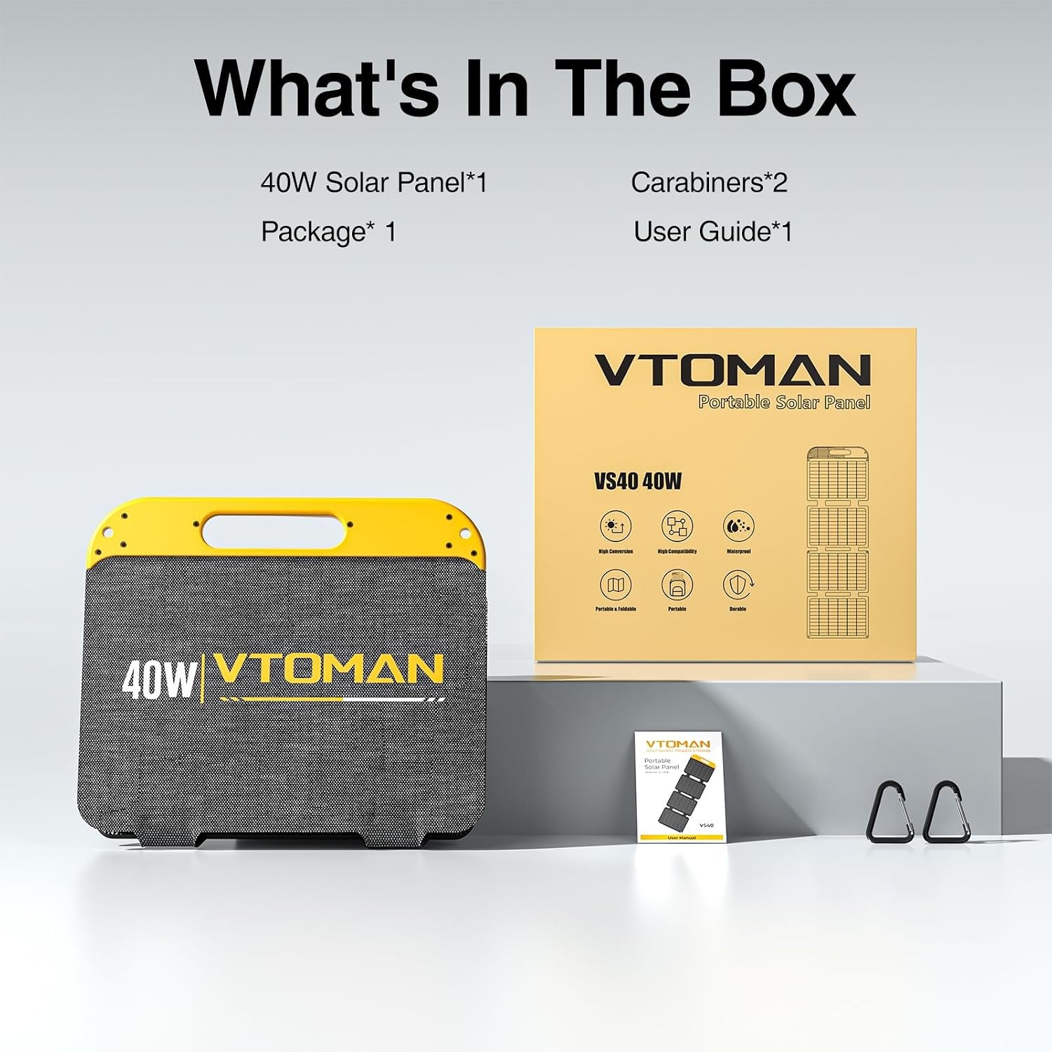 VTOMAN VS40 Portable Solar Panel 40W High Efficiency Foldable Solar – Dual Port!