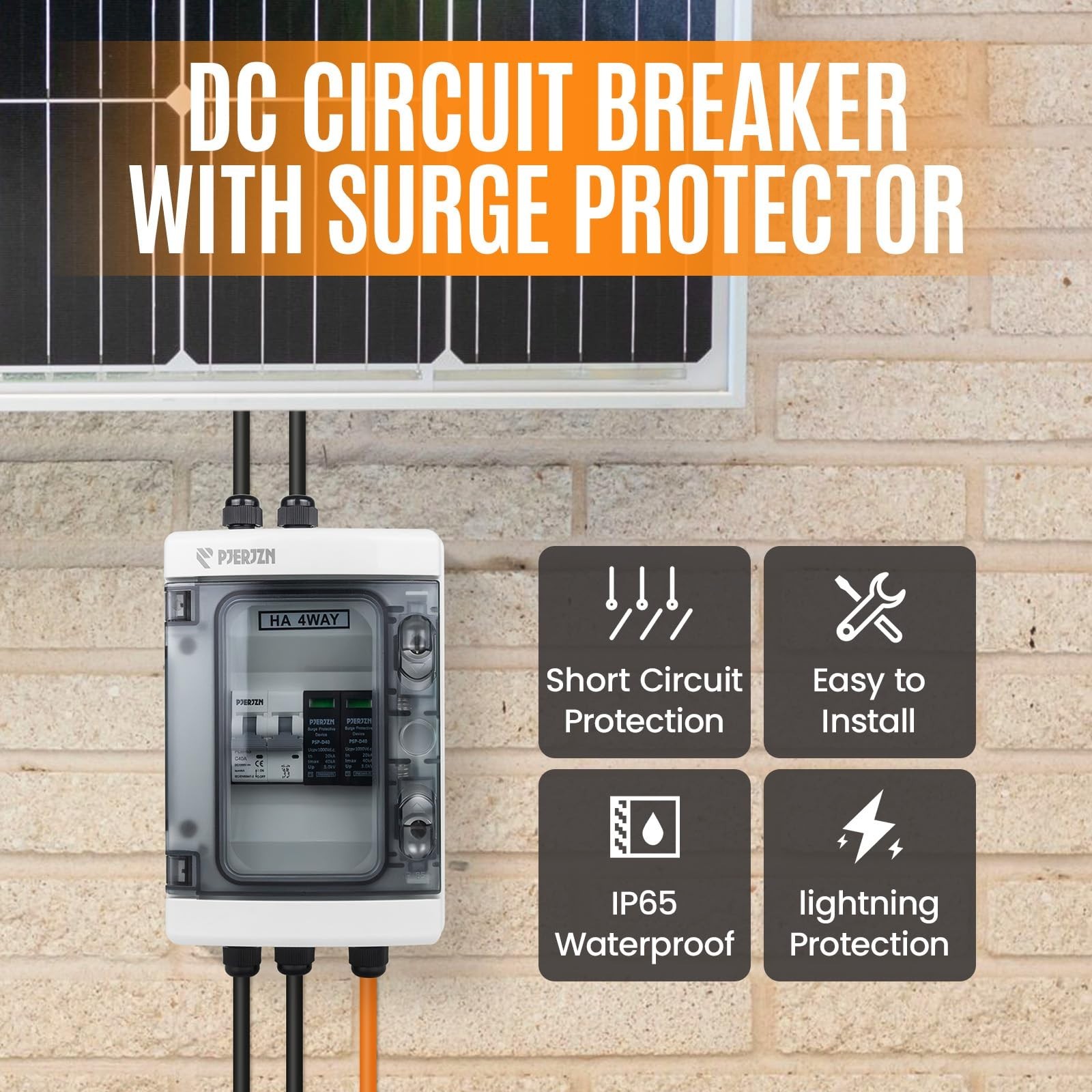 Solar Combiner Box 1000V DC 40A with SPD Power Distribution for Off-Grid Systems