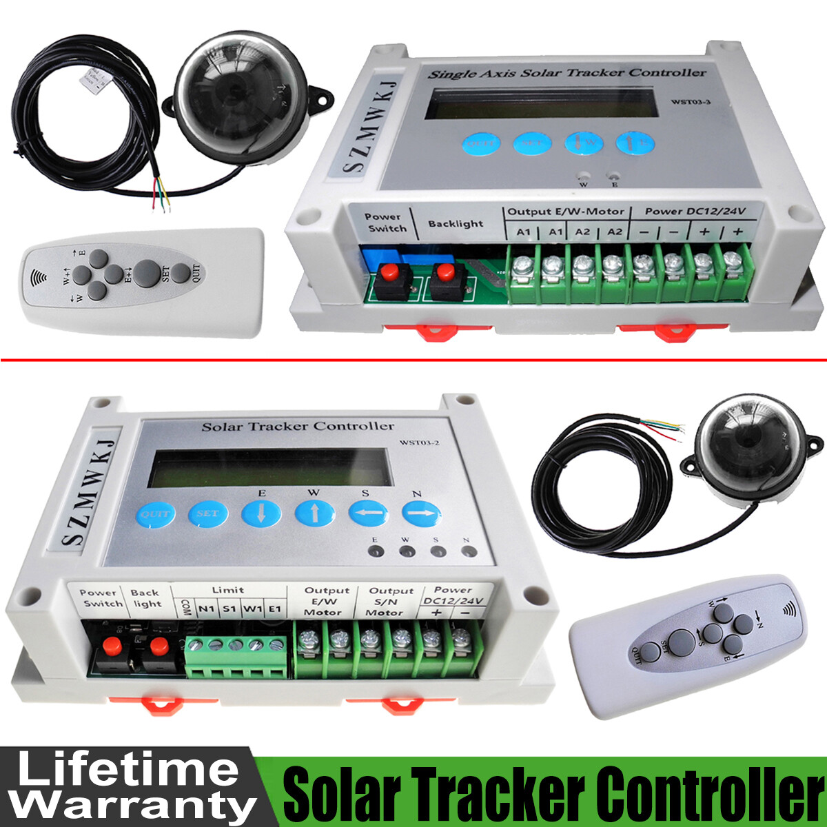 DC12V/24V Single/Dual Axis Panel Tracking Sun Tracker Controller W/ Light Sensor