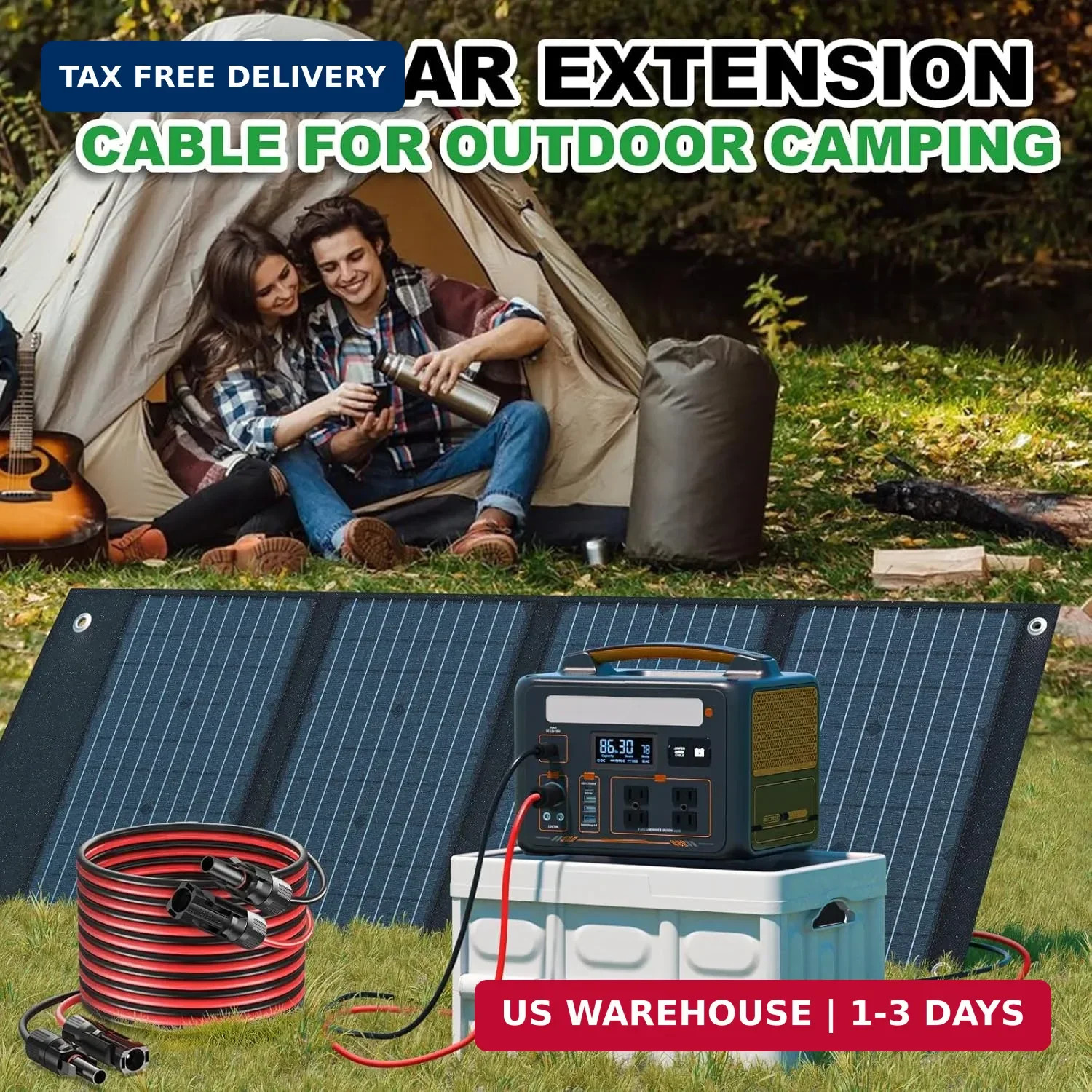 Oududianzi Solar Extension Cable 50Ft, Solar Wire 10AWG, 10 Gauge Tinned Copper