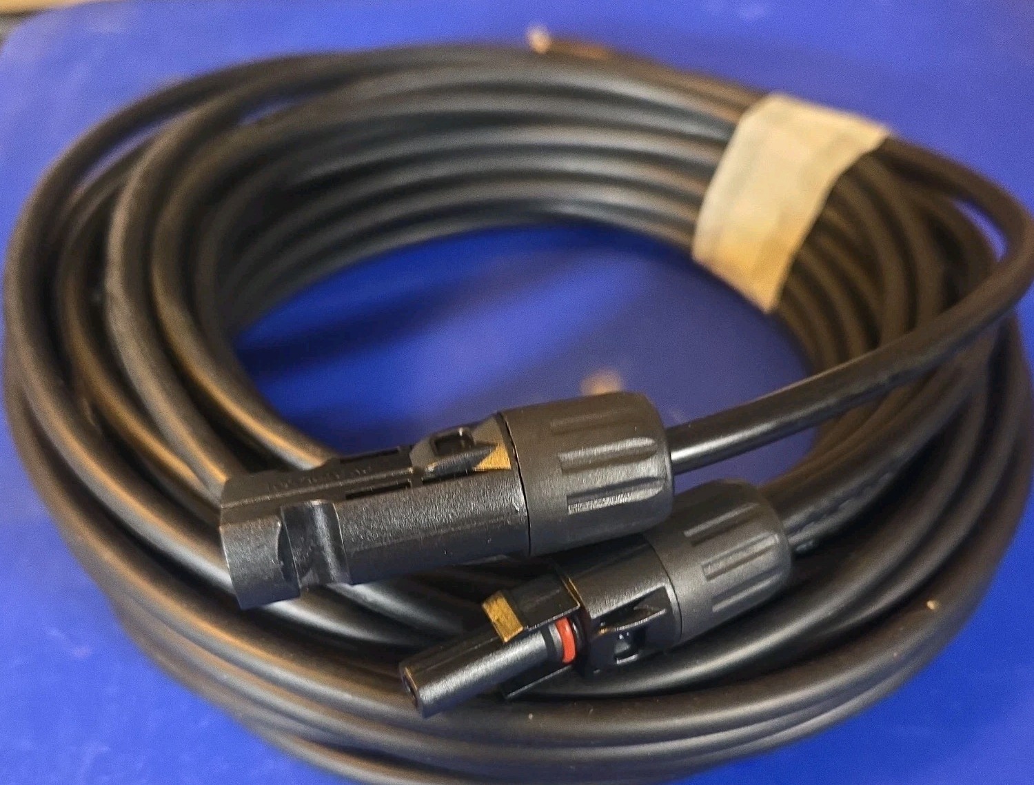 20 ft PV Solar Cable Connectors Stripped 4mm2 onepair (M/F) (1) TUV