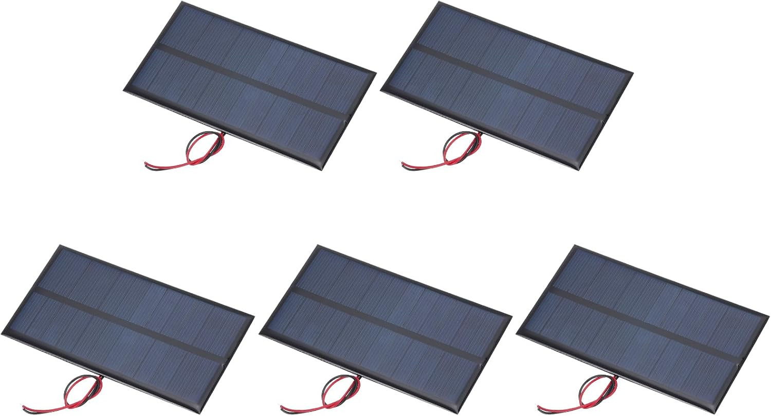 5 Pcs 6V 0.96W 160Ma Mini Solar Panels, Small Polycrystalline Solar Cell Panel w