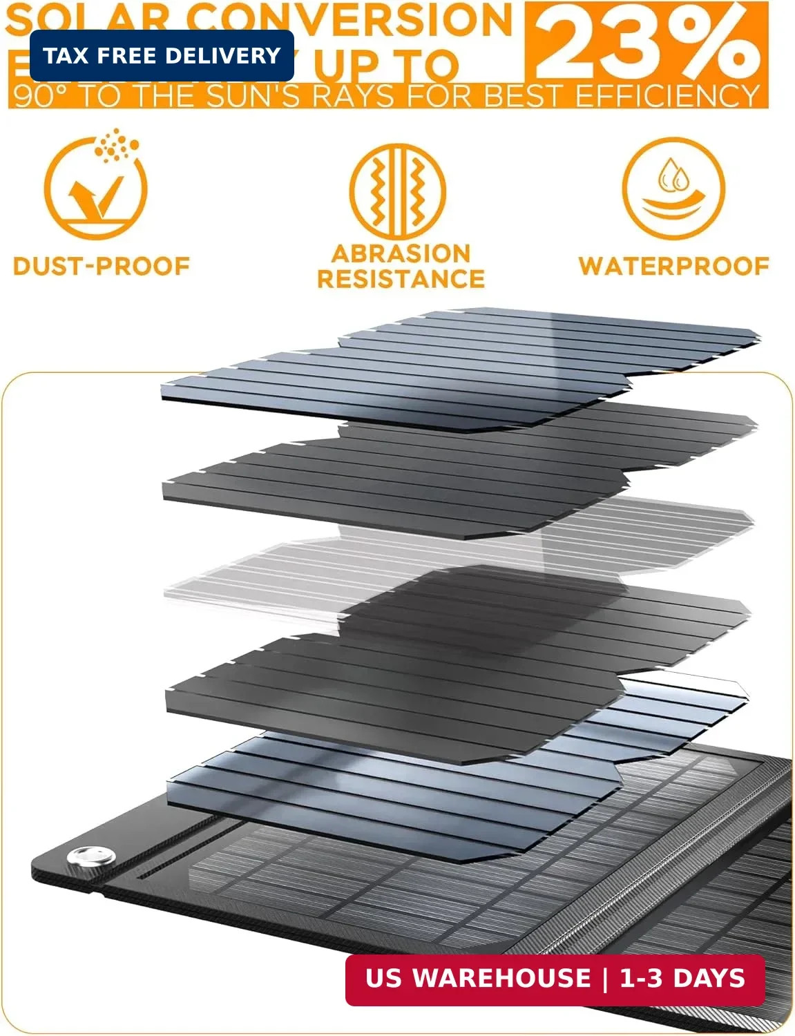 MARBERO 21W Portable Solar Panel Foldable Solar Panel Charger IP65 Waterproof So