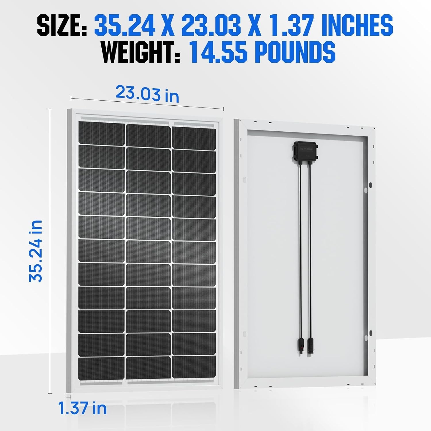 Durable 100W Solar Panel with 25- Lifespan – Ideal for Camping and More