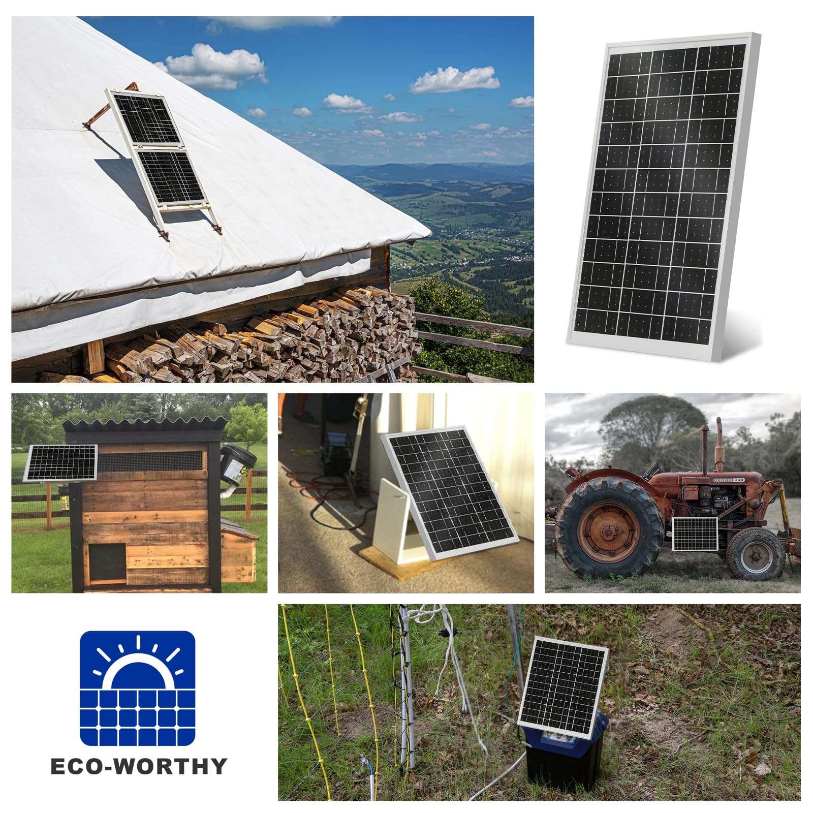 Solar Panel 25W 18V Monocrystalline Waterproof Panel for Charging 12V Battery…