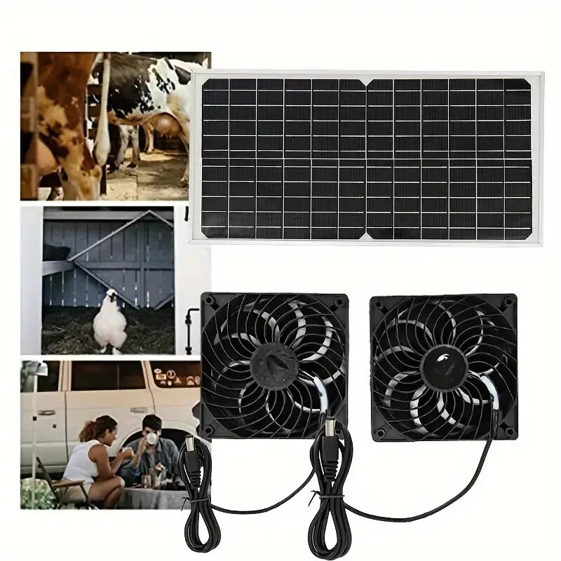 30W Solar Powered Fan for Shed,Chicken Coop,Greenhouse Waterproof Exhaust Fan us