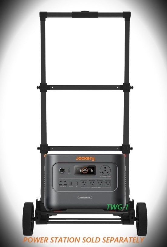 Jackery Power Station Cart Trolley, Brakes, Detachable Swivel Wheels