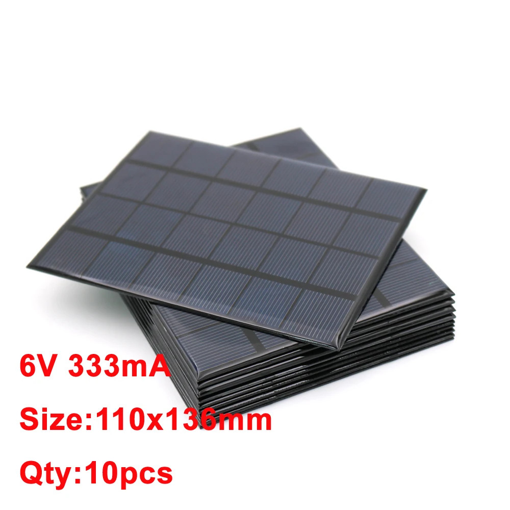 10PCS X DC Solar Panel 6V 100Ma 167Ma 183Ma 333Ma 500Ma 583Ma 750Ma Solar Batter