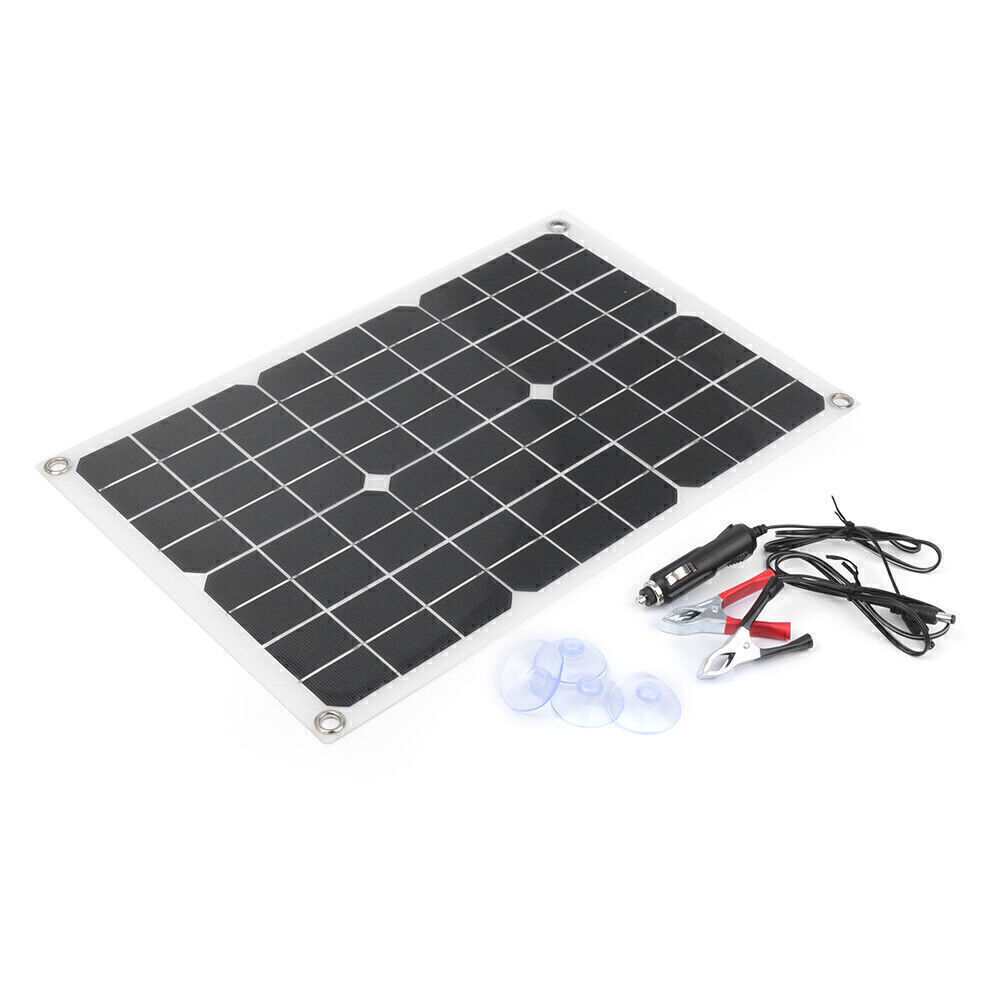 20W Flexible Solar Panel Battery Charger Motorhomes Boats Roof Car Camping 18V