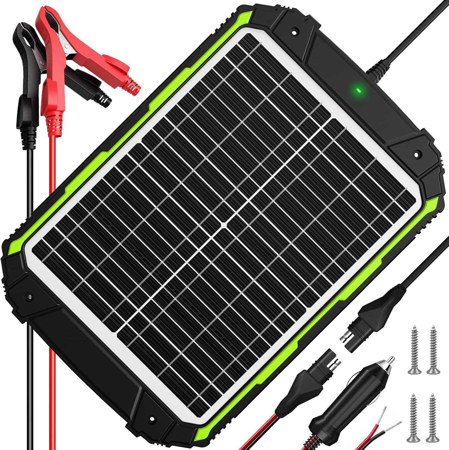 20W 12V Solar Powered Battery Charger & Maintainer, Built-In Smart MPPT Charge C