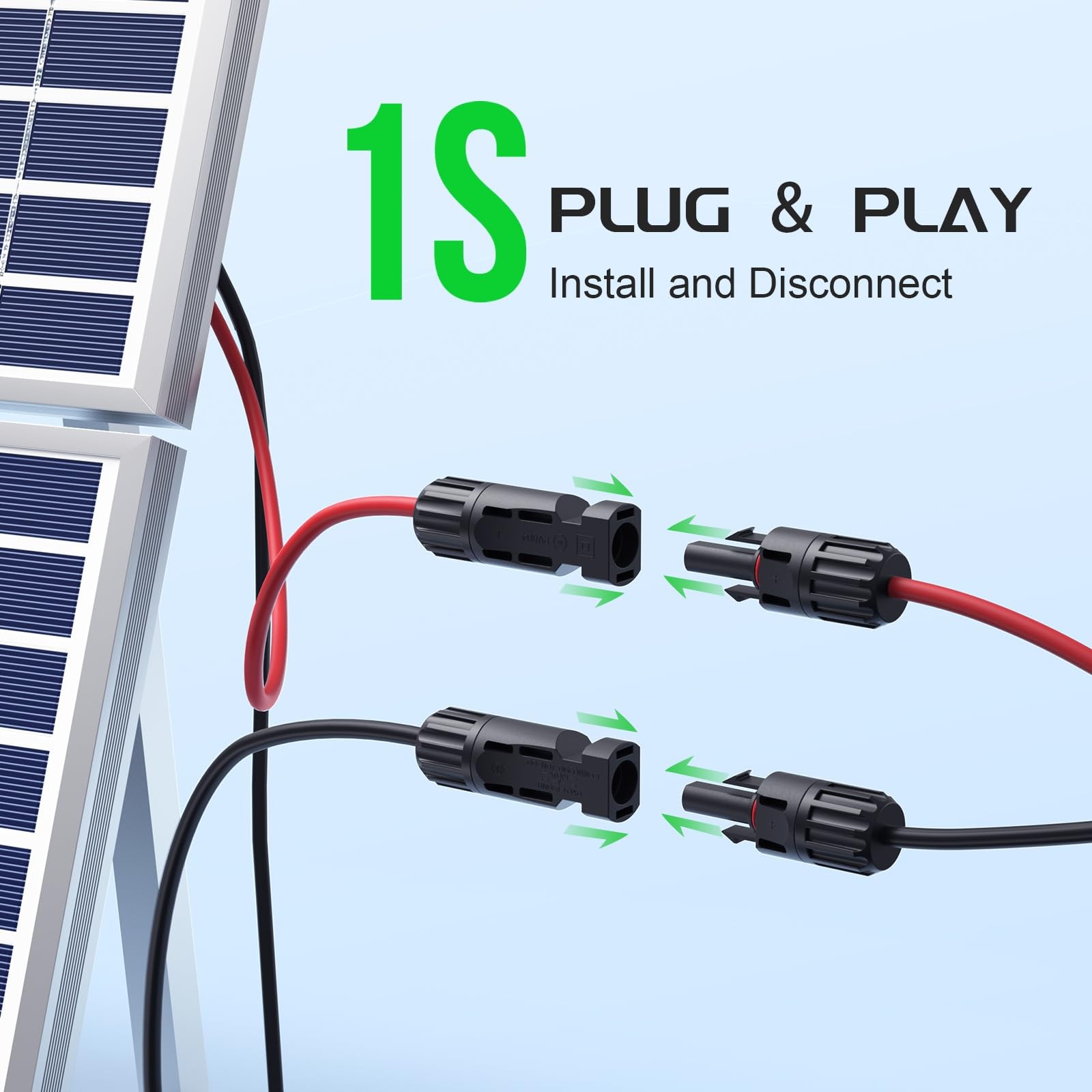 50a Ybranch Solar Connectors 21ft 10awg Extension Cable Solar Cable Parallel Ada