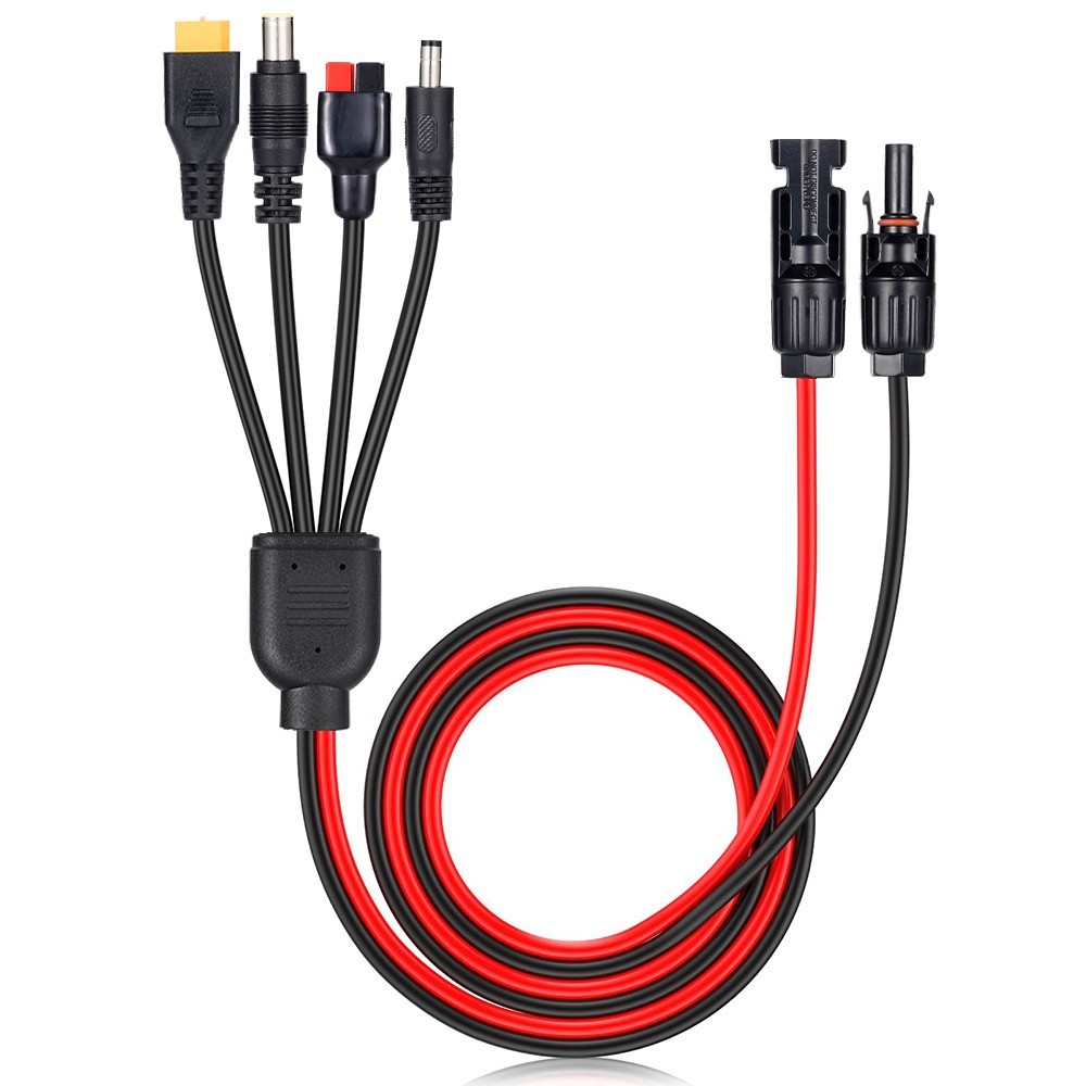 Solar Panel Extension Cable 4in1 Solar Adapter for XT60 DC5521 DC7909 Connectors