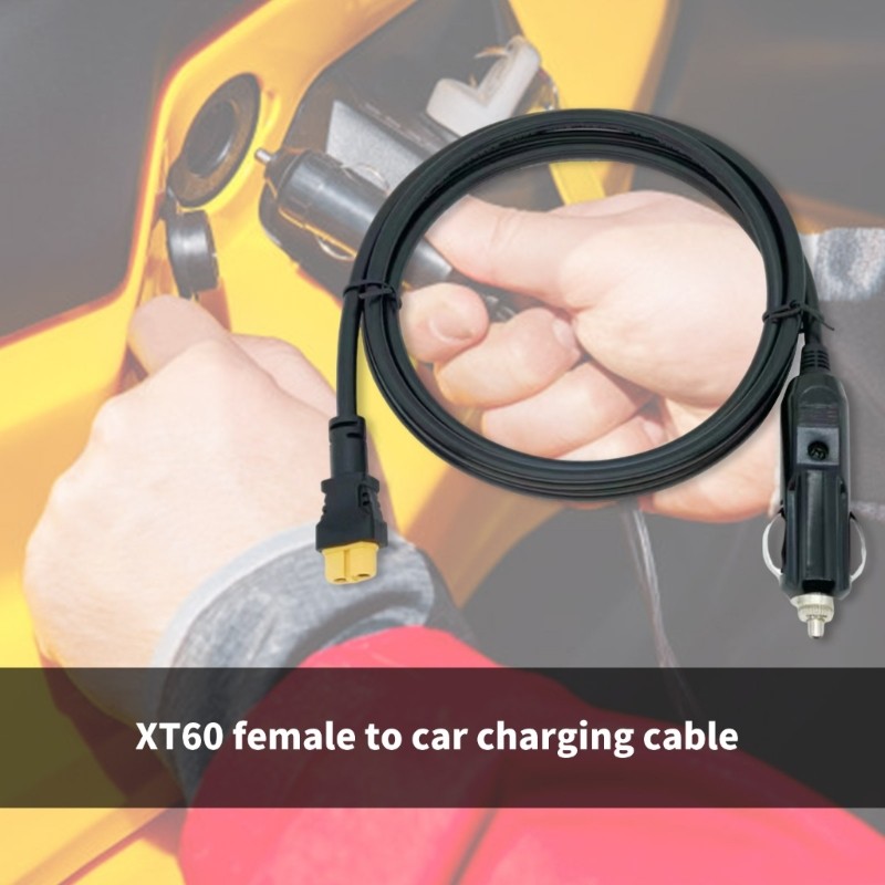 XT60 Female to Car Cigarettes Lighters Plug Extension Cable for Power Station