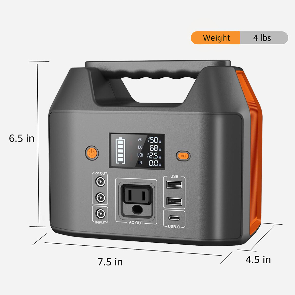150W AC Portable Power Station Battery Charger Camping Road Trip Solar Generator