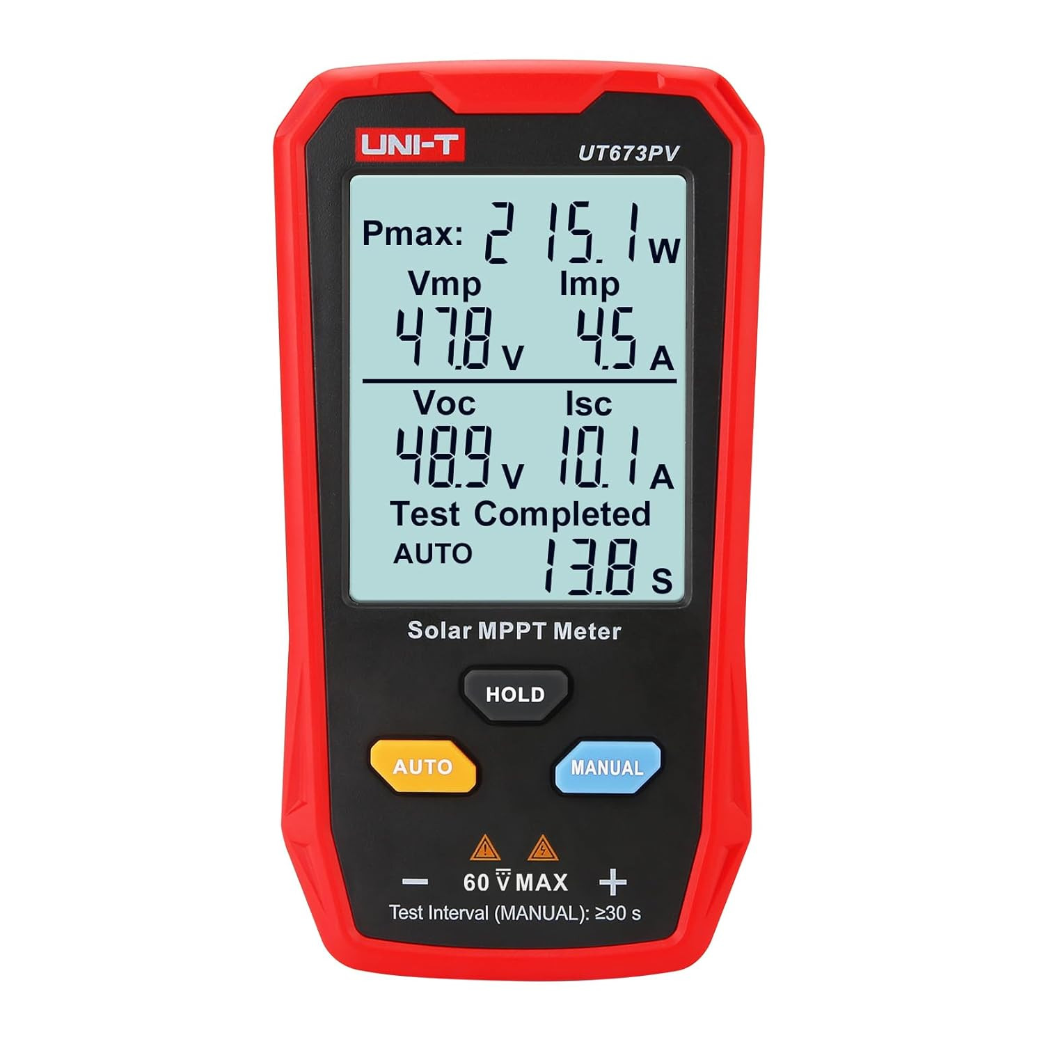 UT673PV Solar MPPT Meter 800W Multimeter, 35A/60V Auto Measurement Display