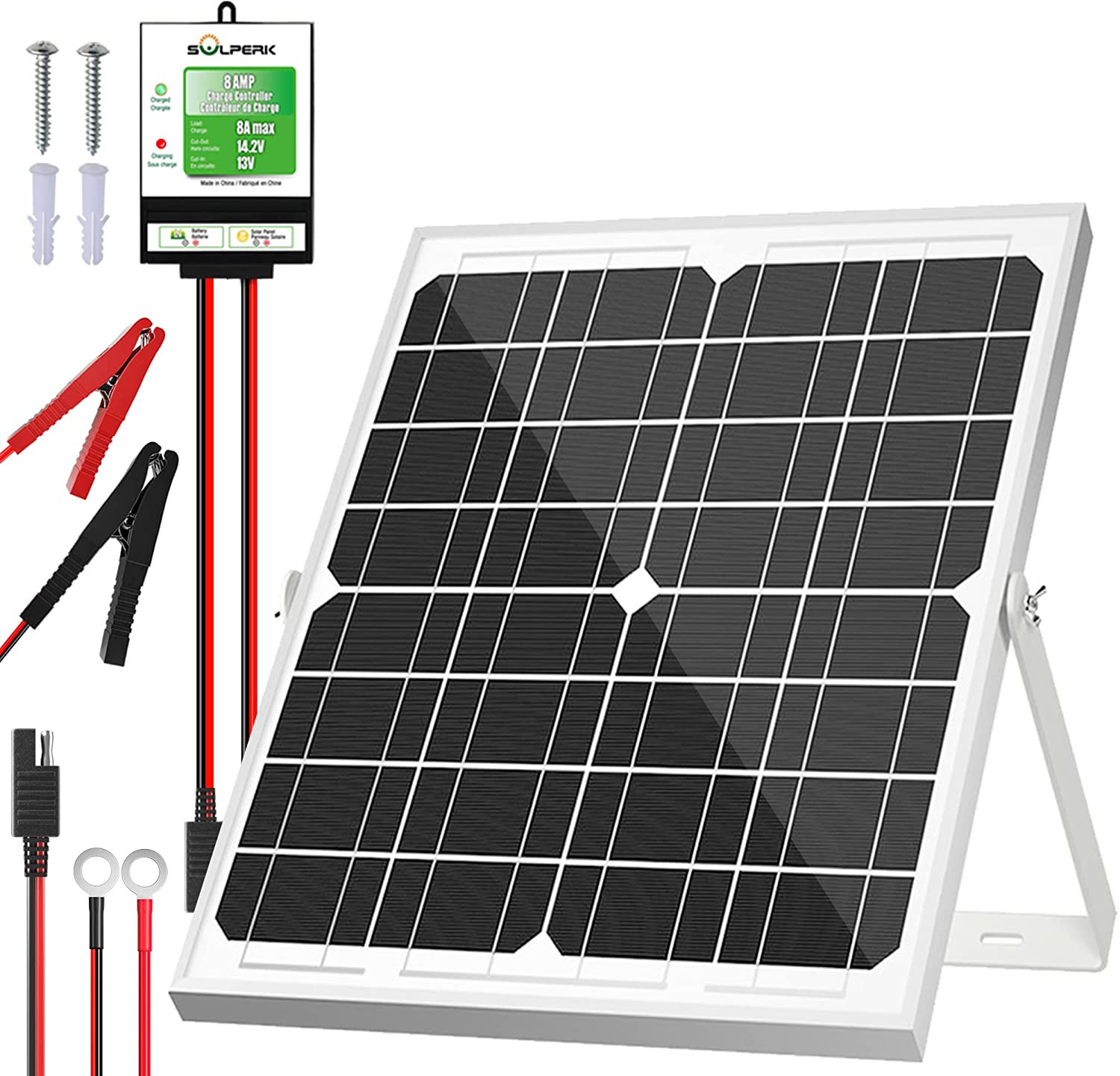 Solar Panel Kit 20W 12V, Solar Battery Trickle Charger Maintainer + Upgrade
