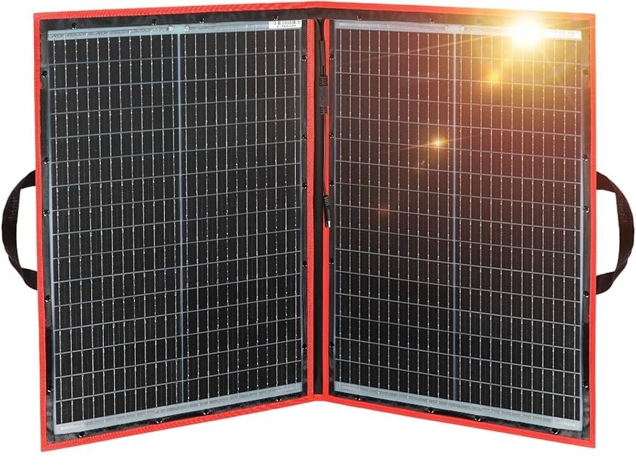DOKIO 100w 18v Portable Foldable Solar Panel 21×28″, 5.9lb Missing Accessories
