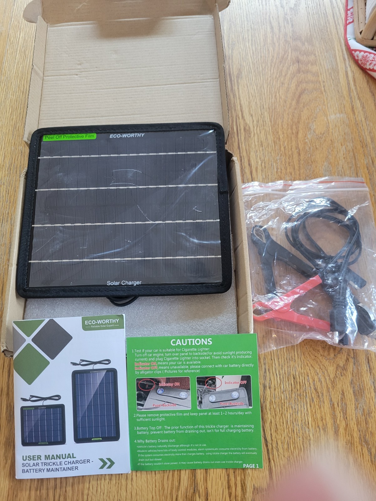 ECO-WORTHY 5W 12V Solar Panel Trickle Charger Kit Waterproof Car Boat New